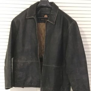 Andrew Marc Mens Leather Bomber Jacket